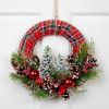 Northlight Frosted Trees and Pinecone Plaid Artificial Christmas Wreath - 13.5" - Unlit - 2 of 4