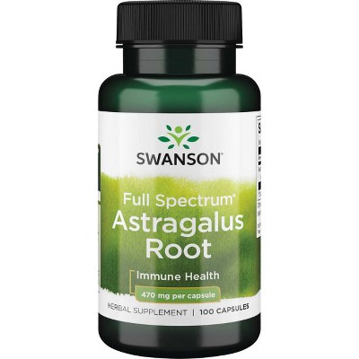 Swanson Herbal Supplements Full Spectrum Astragalus Root 470 mg Capsule 100ct.