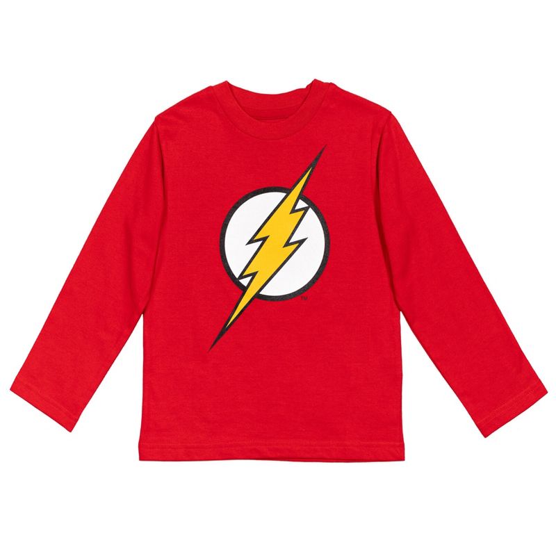 DC Comics Justice League Batman Superman The Flash 3 Pack Hangdown Long Sleeve T-Shirts Toddler, 5 of 10