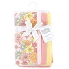 Hudson Baby Infant Girl Cotton Flannel Burp Cloths, Peace Love Flowers 4 Pack, One Size - 2 of 4