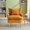 KWPZQEB Accent Chair, Upholstered Corduroy Armchair with Pillow & Metal Legs, Mid-Century Modern Sofa Chairs for Living Room, Bedroom - 3 of 4