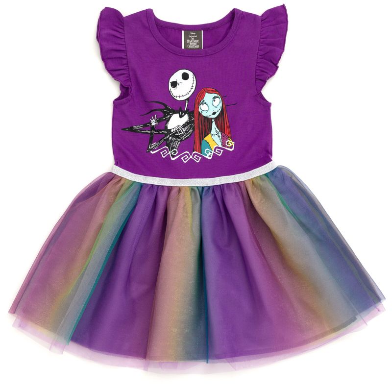 Disney Raya and the Last Dragon Little Mermaid Frozen Nightmare Before Christmas Girls Tulle Dress Toddler to Big Kid, 1 of 8