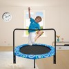 Okak Toddler Trampoline with Adjustable Handle, Mini Trampoline with Padding Frame and Heavy-Duty Legs, Rebounder for Indoor, Outdoor, Blue - 2 of 4