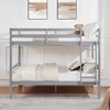 MAYEERTY Full over Full Bunk Bed with Ladder, Wooden Bed Frame with High Guardrail and Ladder for Kids, No Box Spring Needed, Grey - 2 of 4