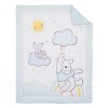 Disney Winnie the Pooh Hello Sunshine Multi-Colored Rainbow, Yellow Sun and Blue Clouds 3 Piece Nursery Crib Bedding Set - 2 of 4