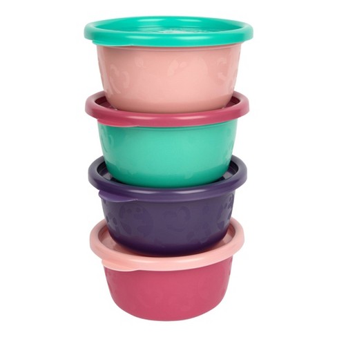 Pink 8 Pack The First Years GreenGrown Reusable Bowls with Lids Toddler Snack Bowl 