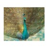 Trademark Fine Art - Danhui Nai 'Teal Peacock on Gold' Wood Slat Art - 2 of 4