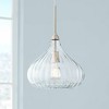 Possini Euro Design Major Brushed Nickel Mini Pendant 12 1/2" Wide Modern LED Clear Glass for Dining Room House Foyer Kitchen Island Entryway Bedroom - 2 of 4