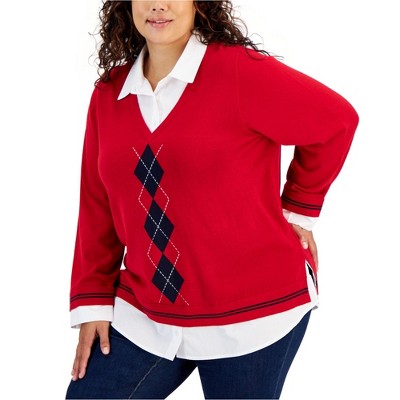 Tommy Hilfiger Womens Chili Pepper Pullover Sweater