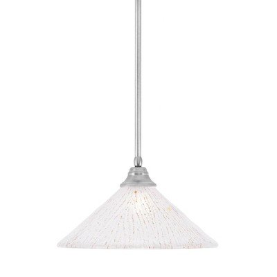 Toltec Lighting Any 1 - Light Pendant in  Brushed Nickel with 16" Frosted Crystal Shade
