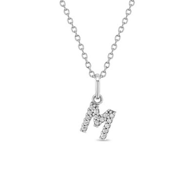Girls' Cubic Zirconia Letter Sterling Silver Necklace - In Season Jewelry