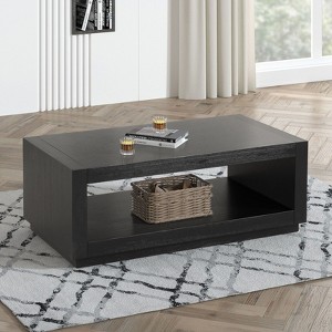 Sapphtopaz Wood Coffee Table with Open Bottom Shelf Modern Living Room Coffee Tables Simple Center Table for Living Room - 1 of 4