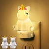 YANSUN 0.5W Plug-in Light-Controlled Night Light, Unicorn Shape, White Shell, 3000K RGB Gradient, Button-Activated Color Change, Thin Base - 3 of 4
