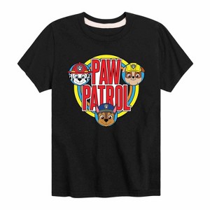 Boys' - Paw Patrol - Marshall Rubble Chase Retro Circle Logo Short Sleeve Graphic T-Shirt - 1 of 4