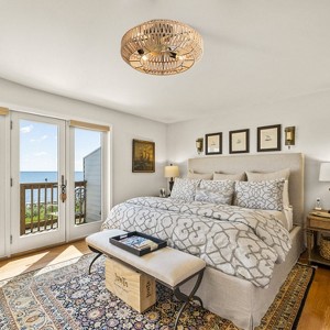 GDFStudio Yelena 22" Industrial Cage Ceiling Fan with 7-ABS Blades and 4 Lights - 1 of 4