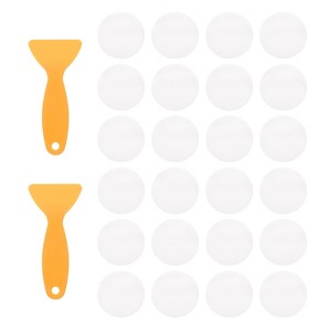 Unique Bargains PEVA Self Adhesive Round Bathtub Stickers 24 Pcs with Scrapers 3.1" - 1 of 4