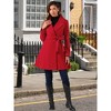 Allegra K Women's Elegant Notched Collar Single Belted Winter Long Coat - 4 of 4