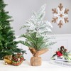 Northlight Heavily Flocked Pine in Burlap Base Christmas Tree - 17.75" - Unlit - 2 of 4