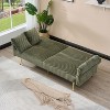 corduroy sofa bed, foldable double sofa bed with folding armrests, suitable for living rooms - 3 of 4