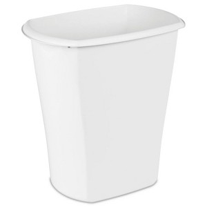 LunaLulinlk 10 Gal. Rectangular Wastebasket, Plastic, Kitchen, White - 1 of 4