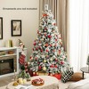 Costway 4.5 FT/6FT/7ft Pre-Lit Snow Flocked Christmas Tree Hinged Xmas Tree with8 Modes 160/240/320 Lights - 3 of 4