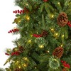 Nearly Natural 9-ft Norway Mixed Pine Artificial Christmas Tree with 650 Clear LED Lights, Pine Cones and Berries - 3 of 4