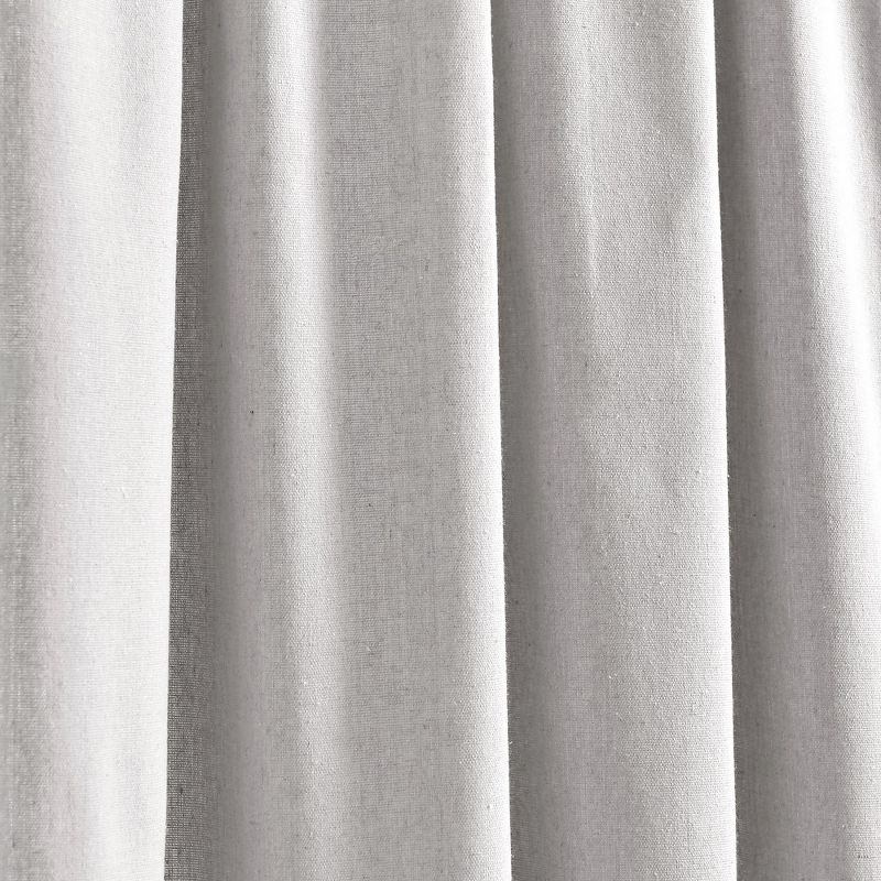 Boho Pom Pom Tassel Linen Window Curtain Panel Gray/Black Single 52X84, 4 of 7