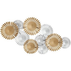 Dahlia Studios Sparks 45" Wide Gold and Silver Metal Wall Art - 1 of 4
