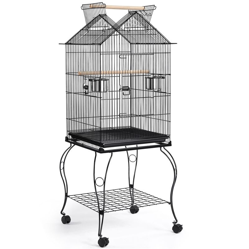 Yaheetech Open Top Metal Parrot Cage Rolling Bird Cage, 1 of 9