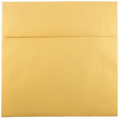 JAM Paper 8.5 x 8.5 Square Metallic Invitation Envelopes Stardream Gold V018319