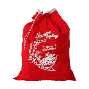 Halco Santa's Toy Bag with Printed White Design - 36 in x 26 in - Red - 1 of 1