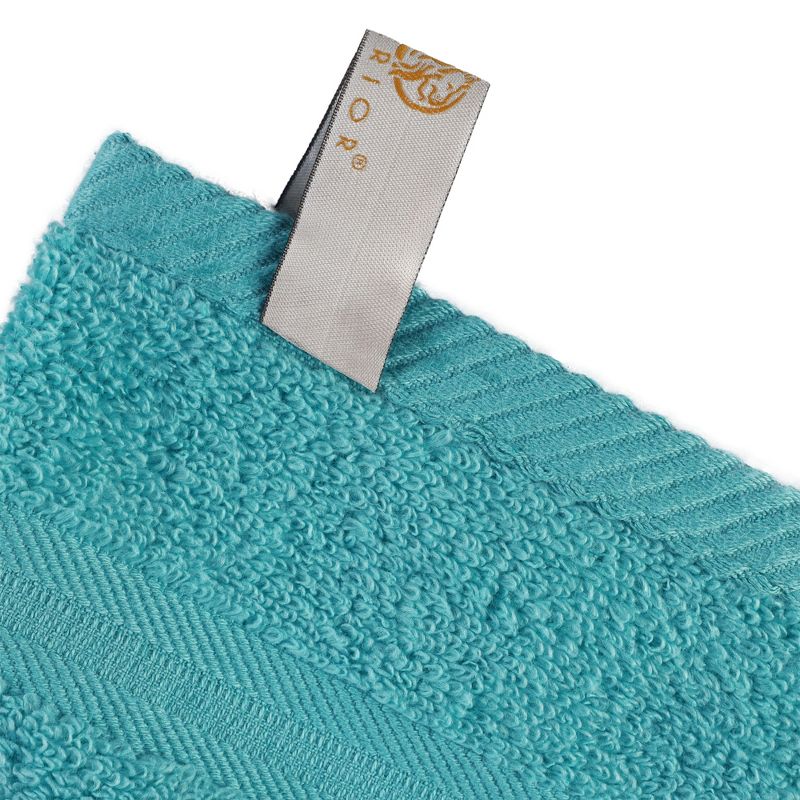 Smart Dry Zero Twist 100% Cotton Medium Weight Solid Border 4 Piece Bath Towel Set by Blue Nile Mills, 4 of 6