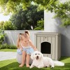 SEVOBAL Pet Crates and Houses 30 Gal Pet House Cozy Durable Wooden Design Free Standing for Living Room Bedroom, Brown, 18.46"*23.62"*21.42" - 2 of 4