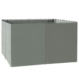 Resenkos Gazebo Pergola Privacy Panels,9.84' x 11.8' Gazebo Sidewall Set with Hooks/C-Rings, Gray - 1 of 4