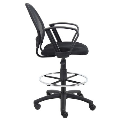 Black Mesh High Back Swivel Drafting Chair with Fixed Arms