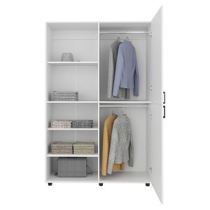 Tuhome,High Two Door Freestanding Armoire With Hanging Rod And