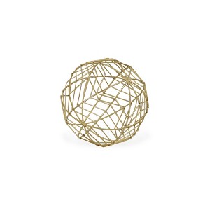 HomeRoots 7" Gold Metal Decorative Orb - 1 of 4