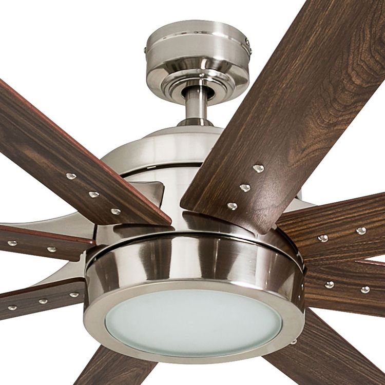 Honeywell Ceiling Fans Xerxes Modern 62 Inch Ceiling Fan with LED Light and Remote Control, Indoor Fan, 8 Contemporary Blades, Brushed Nickel, 2 of 6