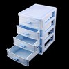 Unique Bargains Room Plastic 4 Layers Cosmetics Sock Jewelry Storage Case Light Blue - 4 of 4