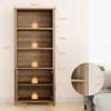 GustoWave Bookshelf 5 Tier Bookcase with Doors and Adjustable Shelves, 70 in Tall Bookshelf with Storage Cabinet, Storage Book Shelf(Walnut) - 2 of 4