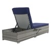 PAGED Outdoor Chaise Lounge Set of 2 Beach Rattan Recliners with Storage Tanning Lounges with Adjustable Backrest for Garden - 4 of 4
