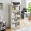 Display Cabinet Modern Bookshelf with Flip-Up Glass Doors and Dust Protection for Living Room 31in Wide - 3irtyhousy - 3 of 4