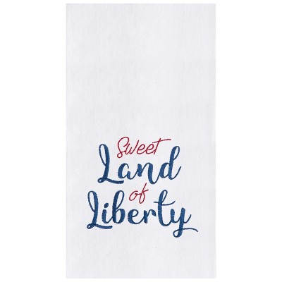 C&F Home Sweet Land of Liberty Flour Sack Embroidered Cotton Kitchen Towel