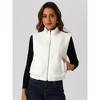 Allegra K Women's Fuzzy Fleece Sleeveless Zip Up Jackets Vest with Pocket - 4 of 4