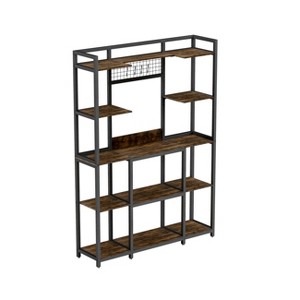 Artloge 5 Tiers Freestanding Kitchen Cabinet Large Storage Bakers Rack Cabinet Microwave Stand Pantry Cupboard Organiser Shelf with 6 Hooks for Home - 1 of 4
