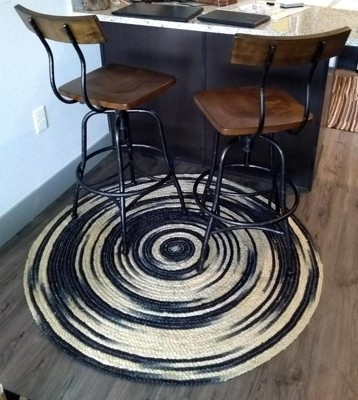 8' Braided Round Area Rug Blue - Anji Mountain : Target