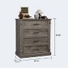 TackView 4 Drawer Farmhouse Dresser for Bedroom, 34.6''Tall Chest of Drawers with Metal Handles, Rustic Wooden Dresser for Living Room, Hallway - 3 of 4