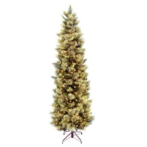 Prelit Slim Carolina Pine Artificial Christmas Tree Clear Lights - National Tree Company - 1 of 4