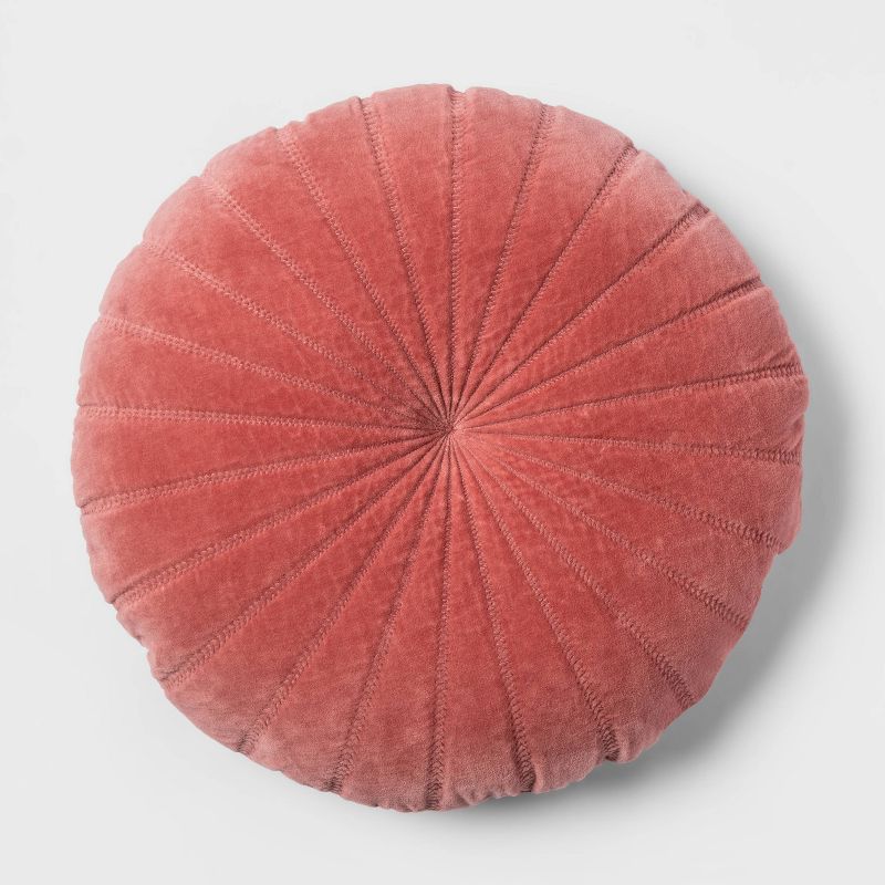 Quilted Velvet Round Throw Pillow - Opalhouse™, 1 of 8