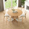 46 inch Round Black Rattan Dining Table for 4-6 People Suitable for Dining Room and Living Room - 2 of 4